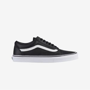 VANS OLD SKOOL SHOE ON BLACK LEATHER